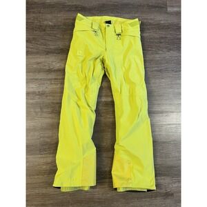 SALOMON Icemania Ski Pants Waterproof Snow Snowboard Women Neon Green S B8